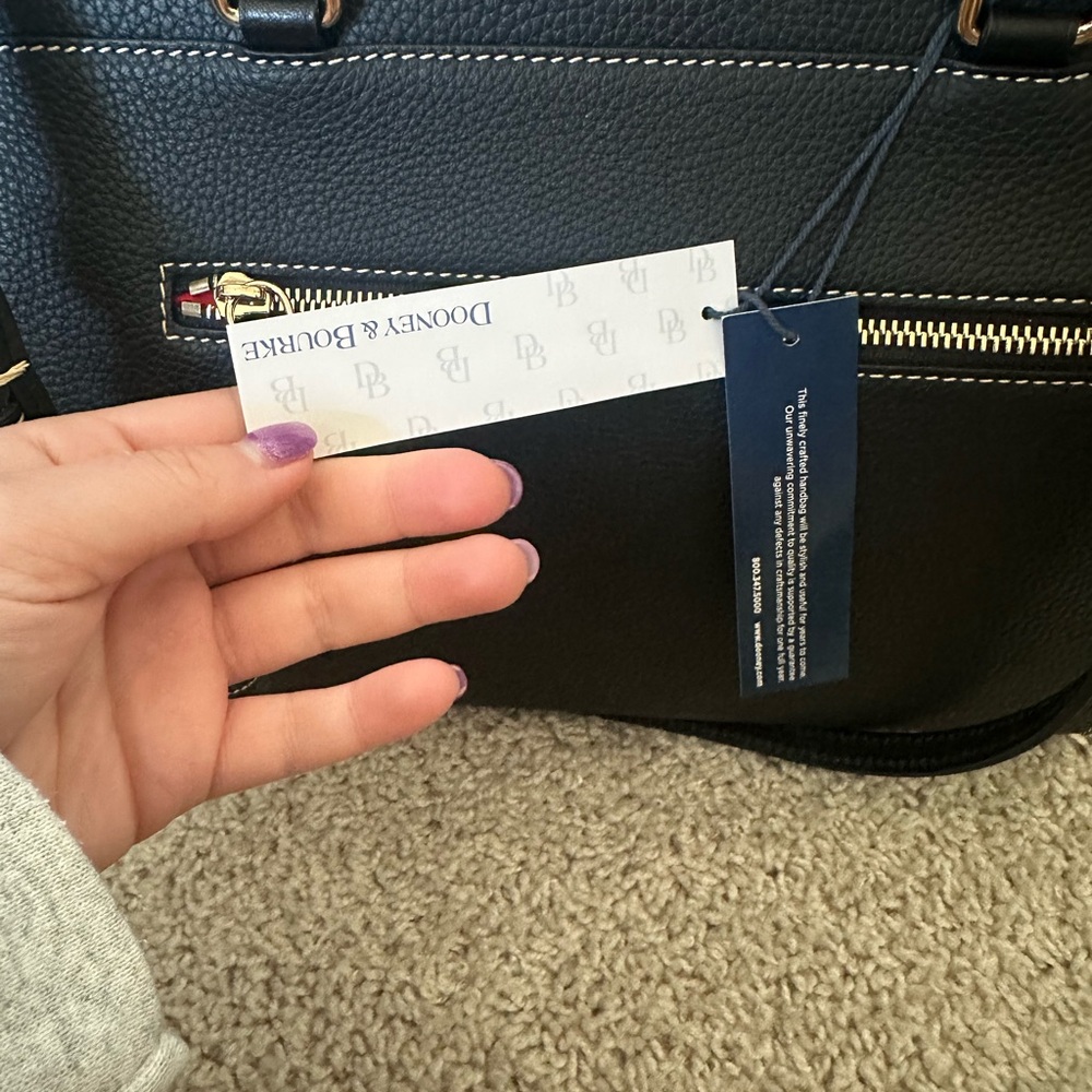 Dooney & Bourke Black Leather Tote Bag - Picture 6 of 8